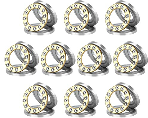 HiPicco Thrust Ball Bearings, 10pcs F12-23M Miniature Plane Axial Ball Bearing 3-in-1, 12mm x 23mm x 7.5mm Chrome Steel Single Direction