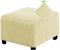 Hockerbezug, Stretch-Jacquard-Fußhocker-Schonbezug, mit elastischen Fußhocker-Schonbezügen, staubdichte, abnehmbare, waschbare Fußstützen-Hockerb,Beige