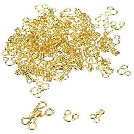 sourcing map Ganci da cucito e chiusura a occhiello, ganci per reggiseni, abbigliamento per gonne, giacche, pantaloni, cucito fai da te, dorato, 12.2mm