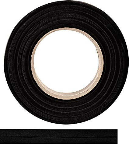 ME:NaMa Schrägband aus 100% Baumwolle - 10 m x 40 mm (gefalzt) - Hochwertiges Einfassband, Baumwollband, Schrägband - Ideal zum DIY-Nähen - In Belgien hergestellt, auf Einer Rolle (Schwarz)