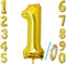 Number 1 Balloons Gold 40 inch, Jumbo Digital Foil Mylar Balloon for Birthday Party Wedding Anniversary Celebration Decoration