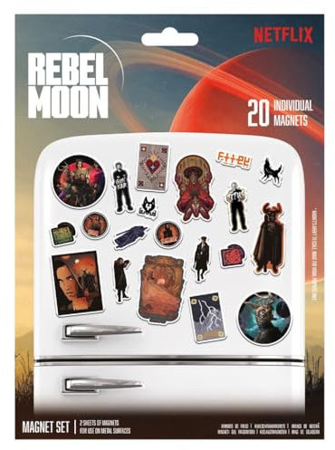 Rebel Moon 20 Stück Magnet Set (Rebellisches Design) 20 Kühlschrankmagnete für Kühlschrankdekoration oder Mitgebsel - Offizielles Merchandise