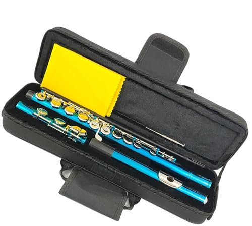 Flöte Mit Kupfer-Nickel-Körper, 16 Löcher, Geschlossene Löcher, C-Klappen, Blaue Flöte Mit E-Klappe Querflöte kit