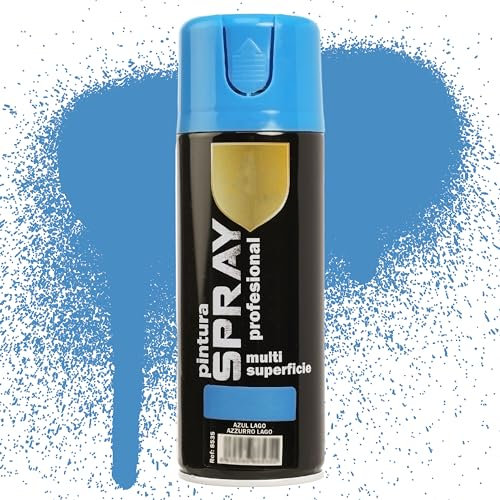 Etrexonline Pintura Spray Multicolor Profesional | 400ml | Adecuado para Metal, Madera & Plástico | Color Azul Lago | Secado Rápido | Paquete de 1