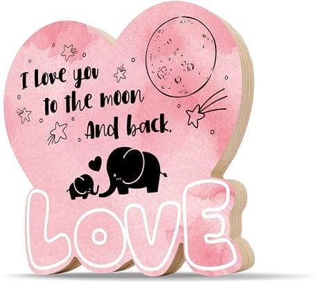 Gifts for Mom, Mothers Day Birthday Gifts from Daughter, I Love You to the Moon And Back Sign, Thank You Gifts for Her Wall Desk Office Decor - A06