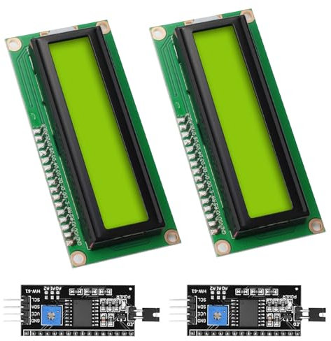 APKLVSR LCD I2C IIC Display Modul,16x2 Zeichen Display Modul mit I2C Schnittstelle kompatibel mit Raspberry Pi/Arduino(gelb-grünem Bildschirm)