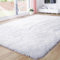 lightlux Teppich Shaggy Hochflor für Wohnzimmer Langflor Teppich Hochwertig Hohe Pflegeleicht Fadendichte Wasser Indoor Bodenmatte für Esszimmer Schlafzimme (Premium White, 60×100cm)
