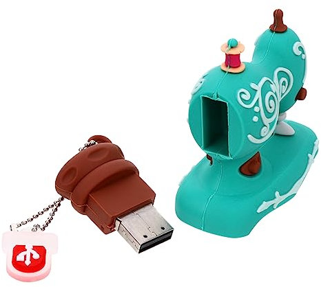 BELLIFFY 1 Pc Machine à Coudre u Disque USB b U Trousseau De Disque Lecteur Flash De Voyage U De Disque Clé USB Portable Clés USB U Disque Dessin Animé Tu Conduis Green Plastique