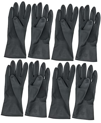 PLAFOPE 4paar Wasserdichte Gummihandschuhe Schwarz Grösse s Schutzhandschuhe Für Friseur Haarfärben Rutschfest Lange Handschuhe Für Salon Heimgebrauch