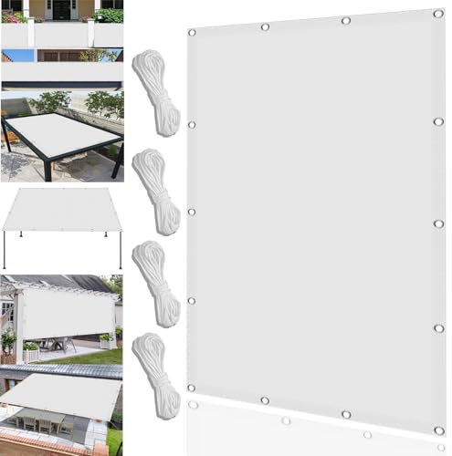 Extra Large Sun Shade Sail 450 x 600 cm Waterproof 98% UV Block Custom Ideal for Balcony Carports Kennel White Color