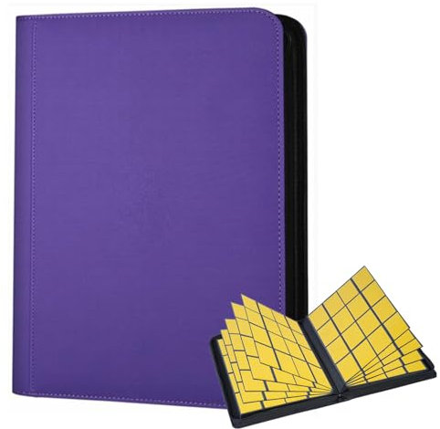 Karten Sammelalbum 16 Taschen, Großes Karten Sammelalbum, 1024 Taschen Karten binder Album, doppelseitiger Kartenbinder Karten buch ordner, Für TCG, Sport karten, Spielkarten (Lila)
