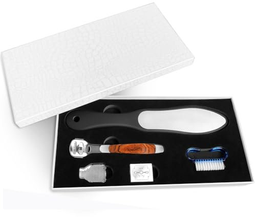 Fußnagelzange Set, Edelstahl Pediküre Knipser Nagelknipser, Doppelseitig Edelstahl Fußfeile Hornhautraspel, Grobe Feine Mini Hornhauthobel für Fußpflege, Edelstahl Fußfeile Hornhautraspel (groß)