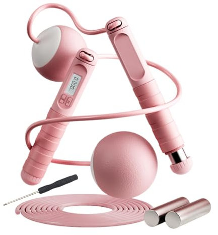 Corde à sauter sans fil, corde à sauter intelligente, corde à sauter numérique sans fil, corde à sauter lestée, poignées lestées ergonomiques antidérapantes pour femmes, hommes, adultes et
