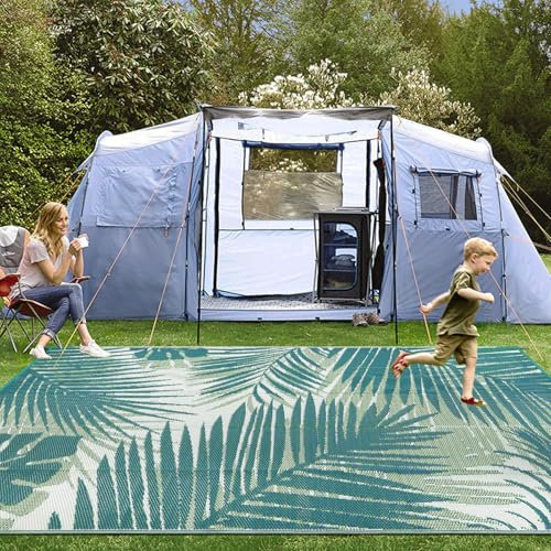 famibay Wasserdichter Outdoor-Teppich, 22,9 x 30,5 cm, Kunststoff, wendbar, Wohnmobil-Matte, draußen, für jedes Wetter, leicht, tragbar, Outdoor-Teppich, Matte für Terrasse, Wohnmobil, Camping, Strand