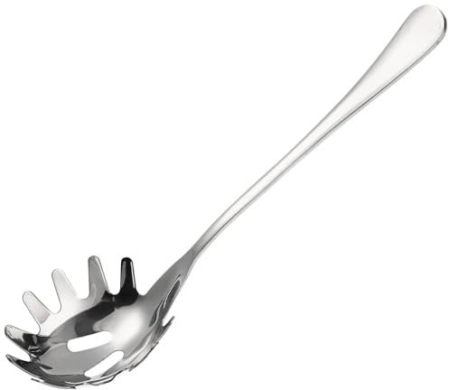 Cucchiaio per pasta in acciaio inossidabile, cucchiaio per spaghetti, forchetta per spaghetti con manico ergonomico, utensile per cucina, 24 cm