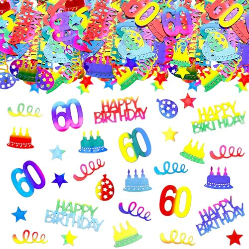 GoldRock Glitzer Konfetti 60. Geburtstag Deko, Groß 1,4-5cm, 100 Stück Streudeko, Deko & Tischdeko für 60. Geburtstag, Dekoration & Geburtstagsdeko mit Konfetti