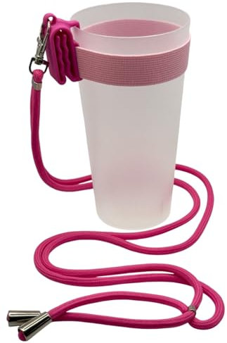 Becherhalter mit luxuriöser, Verstellbarer Schlüsselkordel. Festival-Accessoire. Behalten Sie Ihren leeren Becher bei Festivals und Veranstaltungen bei Sich.
