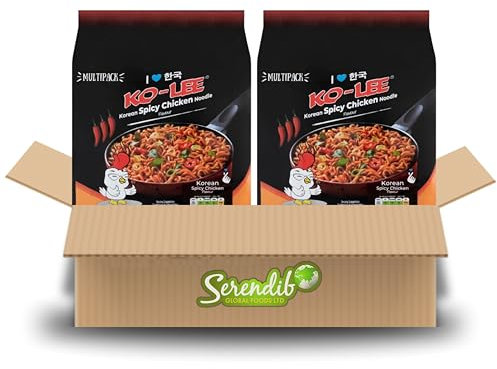 Kolee Noodle Bundle with Korean Spicy Chicken Flavour Multipack Instant Noodle (4x70g) | Traditional Korean Spicy Chicken Dishes. (Pack of 2)