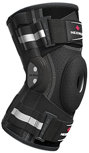 NEENCA Professional Knee Brace for Knee Pain, Adjustable Hinged Knee Support with Patented X-Strap Fixing System, Strong Stability for Jonit Pain Relief, Arthritis,Meniscus Tear,ACL,PCL,Runner, Sports