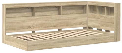 vidaXL Bücherregal-Bett Sonoma Eiche 90x190 cm Spanplatte