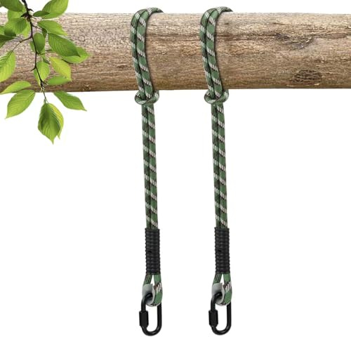 Yyiwhmy 2er Schaukel Befestigung Baum,Hängematte Hängesessel Befestigung SchaukelSeil Aufhängung Set mit Karabiner Indoor Outdoor Schaukelbalken Baumschaukel Yoga Sandsack,63.5cm/Tragfähigkeit 450kg
