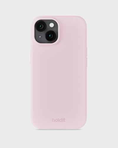 holdit Silicone Case iPhone 14/13 0.8 mm Ultra Thin Mobile Phone Case Silicone - Trendy Slim Silicone Case with Full Protection (Raised Edge for Camera Protection) - Pale Pink