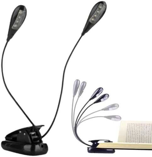 Notenständer-Licht zum Anklippen, 5000–6000 K, USB/batteriebetrieben, 8 LED-Lichter mit flexiblem Hals