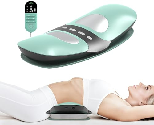 Elektrischer Rückenmassagegerät, 4 in 1 Elektrischer Rückenstrecker mit Airbag Traktion, EMS Elektrotherapie, Hotpacks und Vibration, Massagegerät Rücken Lenden für Zuhause für Rückenschmerzen