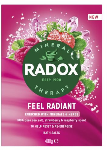 Radox Mineral Therapy Feel Radiant Bath Salts 400g, 6 Pack - Relaxing Stress Relief Soak, Soothing Mineral Bath for Muscle Relaxation, Unwind After Work, Home Spa Care