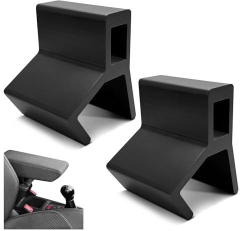 Armlehnenerhöhung Zubehör für VW Polo Taigo - Zubehör für Seat Arona/Ibiza Volkswagen, Halterung für Armlehne, Mittelarmlehne Erhöhung 3 cm Aufsatz Klemmen Set Innenraum, Auto Gadget, Schwarz, 2 Stk