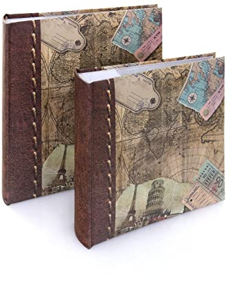 Kenro Holiday and Travel Series Memo Photo Album, Old World Map Design, for 200 Photos, 7x5/13x18cm - HOL119