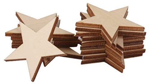 25 Holzsterne Kunst Holzsterne DIY Scrapbook Verzierungen Stern