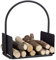 Relaxdays Kaminholzkorb schwarz, Brennholzkorb groß, Holzwiege Kamin, Feuerholzkorb Metall, HxBxT 47 x 40 x 30 cm, black