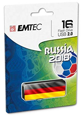 Emtec USB FlashDrive 16GB 2.0 Fußball Deutschland Russia 2018 - USB-Stick - 16 GB, ECMMD16GM70