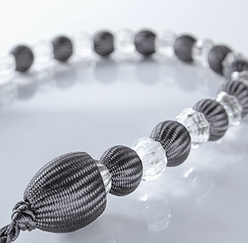Alan Symonds Earl Crystal Effect And Satin Beaded Single Curtain Tie Back, Curtain Hold. Charcoal