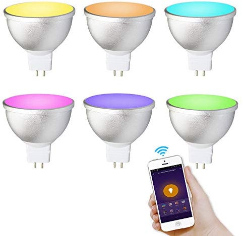 Benexmart GU5.3 LED-Leuchtmittel, MR16, 12 V, WiFi, Alexa, Google Home Assistent, IFTTT Tuya Smart Life APP Fernbedienung, RGB LED Licht Dimmer Lampe, weiß, GU5.3, 5.00W