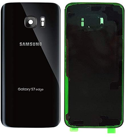 Akkufachdeckel Akkudeckel Rückseite Glas für Original Samsung Galaxy S7 Edge G935 Serie Schwarz Backcover Batterieabdeckung Reparatur-Set Black