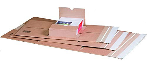 KK Verpackungen® Höhenvariable Versandverpackung für Büchersendungen | 880 Stück, DIN A3, 430x310x90mm | Buchverpackung, mittige Aufnahme mit Selbstklebeverschluss & Aufreißfaden