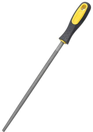 Fdit Lima tonda da 10 pollici con impugnatura ergonomica Utensili in metallo per utensili grossolani Utensili per lime in acciaio al carbonio ad alta resistenza per la lavorazione del legno(3#)