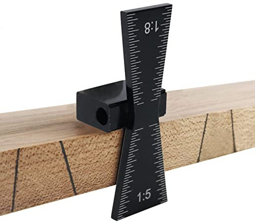 Acogedor Dovetail Marker,Aluminum Alloy Dovetail Marking Jig,Woodworking Dovetail Ruler Marker,Dovetail Jig Guide for Cork,Hardwood,etc.(1:5 1:8)