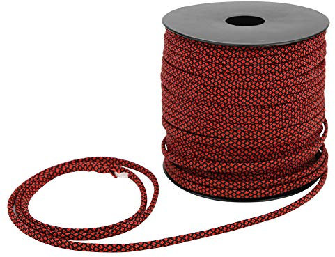 Foot spools - 50M 4MM Thick 7 Core Paracord Rescue Tying Tent Lanyard Camping Rope (Red Black)