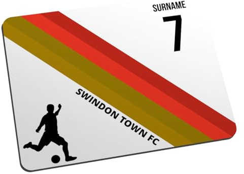 Personalised Colour Stripe Mouse Mat for Swindon Town fans, great for Swindon Town football supporters, fabric top, non slip mouse pad 5mm thick
