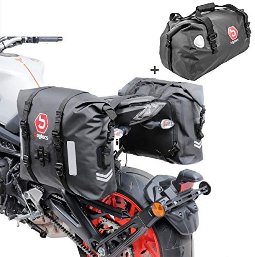 Motorrad Satteltaschen mit Hecktasche Bagtecs WP8 + XF40 Drybag 100 Liter