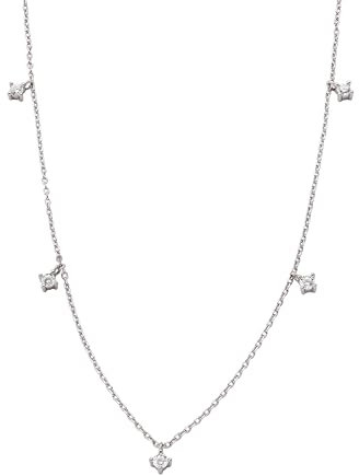 XENOX® | Krappe Halskette - Damen Halskette aus hochwertigem 925/- Sterlingsilber mit Zirkonia Steine | XS2036