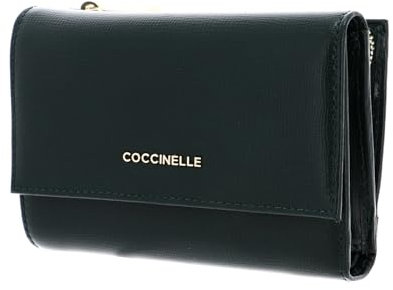 Coccinelle Metallic Textured Flap Wallet Mallard Green
