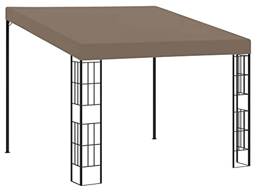 vidaXL Wand Pavillon Anbaupavillon Sonnenschutz Pergola Gartenpavillon Terrassendach Überdachung Gartenzelt Partyzelt 3x3m Taupe Stoff
