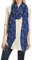 Lina & Lily Damen Schal Tuch mit Anker (Marineblau)