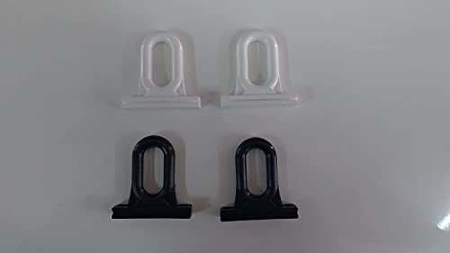 TENDEEVOLUTION Coppia Ricambi Ganci Occhielli per Tenda da Sole a Caduta in PVC Completo di Viti Colori Bianco e Nero (Bianco)