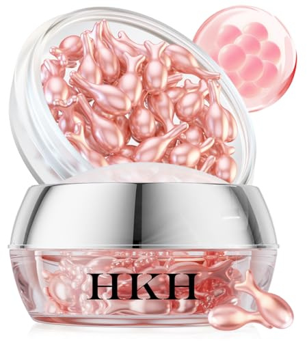 HKH Retinol Serum Capsules for Face:38 Caps Anti-Aging Wrinkle Skincare Night Serum - Vitamin A & E Facial Oil for Women - Firming Smoothing & Hydration - Travel-Friendly with Scissors