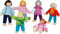goki 51496 Biegepuppen „Moderne Familie“ 6-teilig aus Holz, biegsam, für Puppenhäuser und Rollenspiele, ca. 9-11 cm